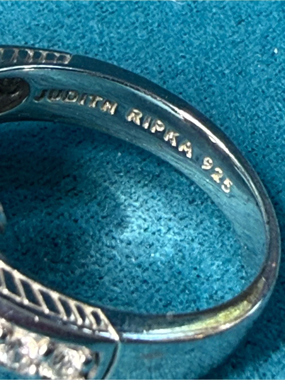 Judith Ripka Sterling Silver Blue Topaz & CZ Ring - Picture 13 of 13